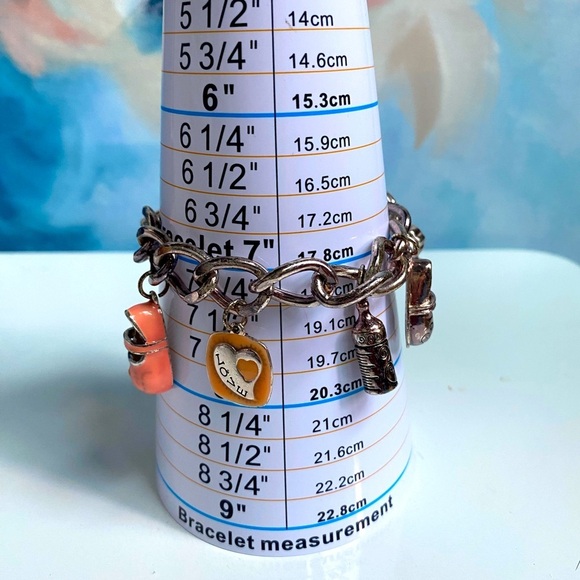 Vintage BRIGHTON Baby Charms Silver Tone Bracelet Size 7 - Picture 5 of 8